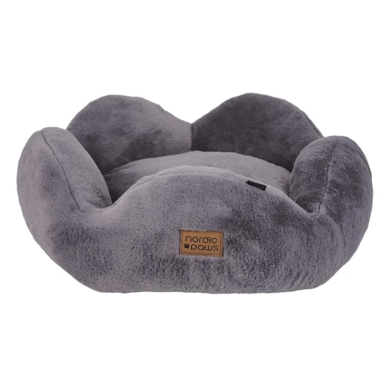 Nordic Paws Flora plys hundeseng Small 57 x 57 cm Grå
